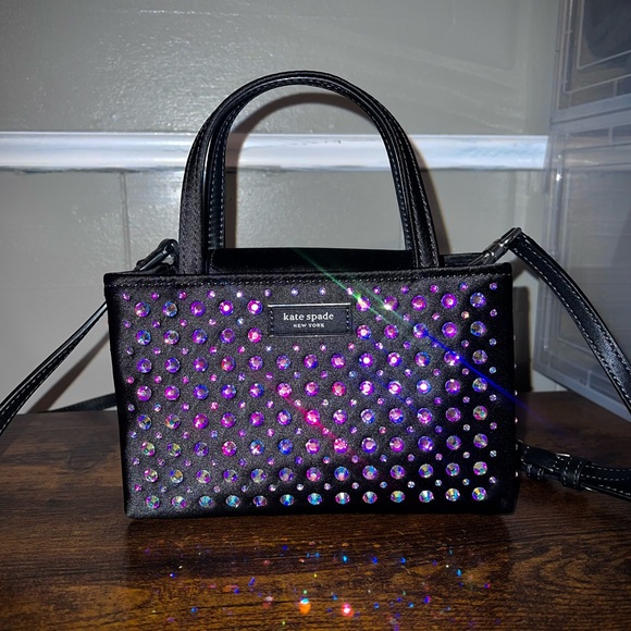 kate spade Handbags - Kate Spade♠️ Sam Icon Crystal Embellished Mini Tote Black